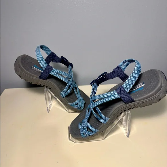 Skechers Blue and Gray Strappy Sandals Womens 7 - Picture 2 of 6
